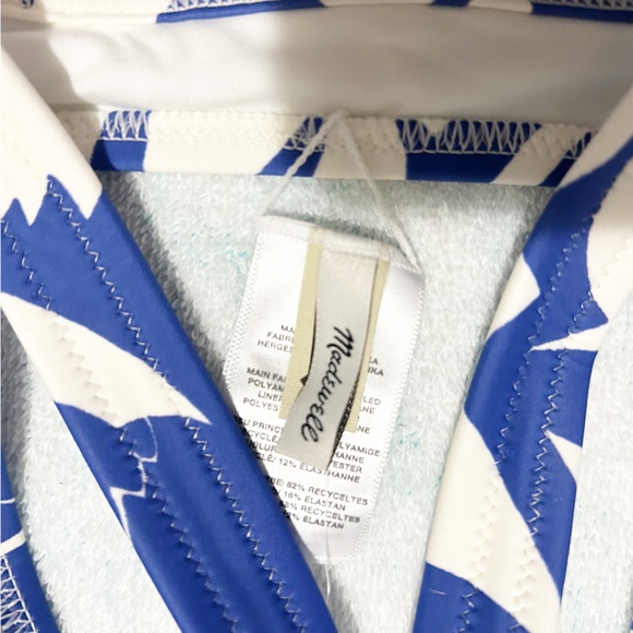 NEW Madewell Second Wave Blue Tropicale Floral Balconette Bikini Top Medium (M) - Picture 4 of 7